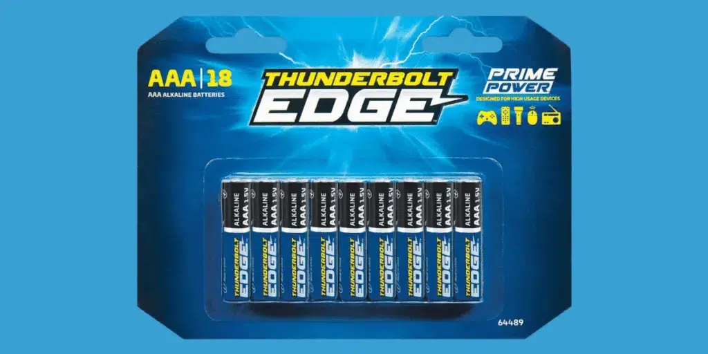 Thunderbolt Edge AAA batteries, package of 18.