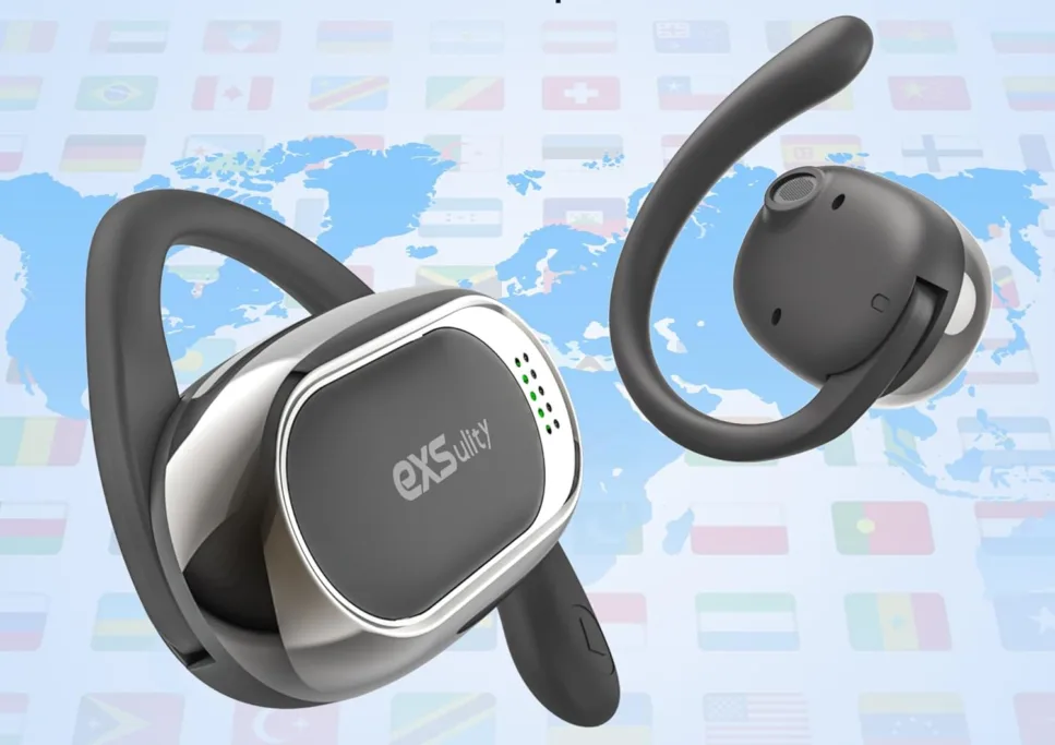 Wireless earbuds with global map background
