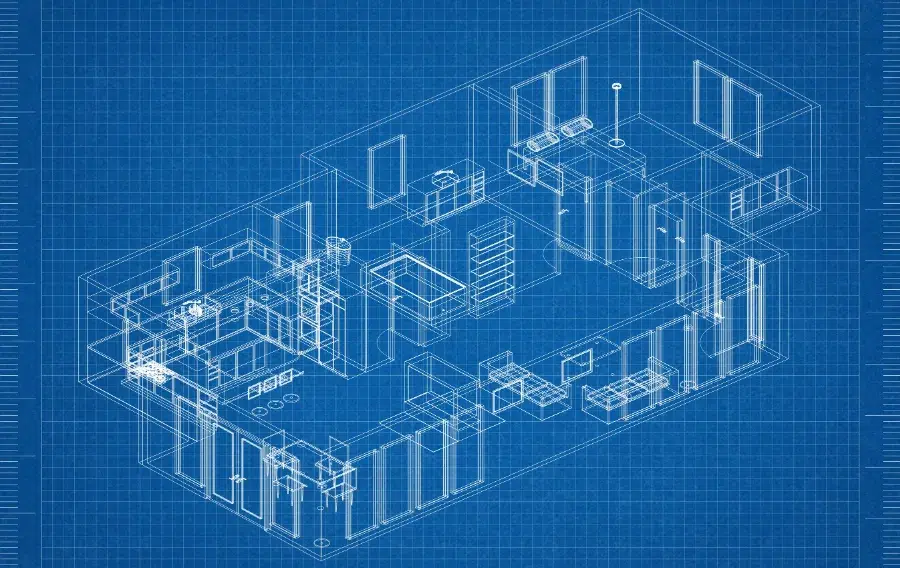 Blueprint of a house interior layout.