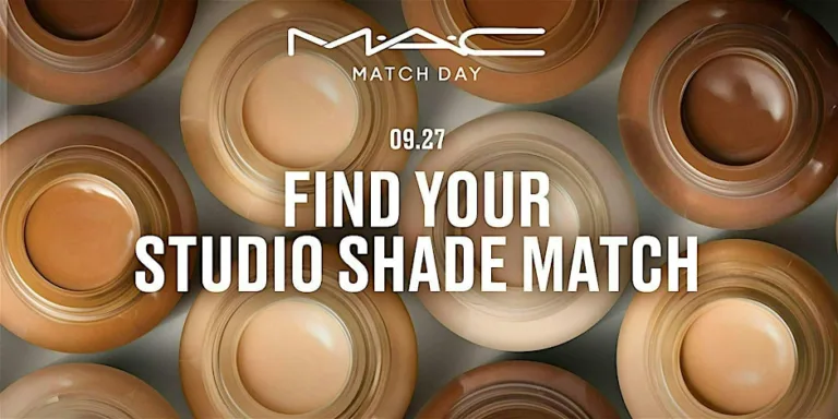 MAC foundation shade matching event announcement.