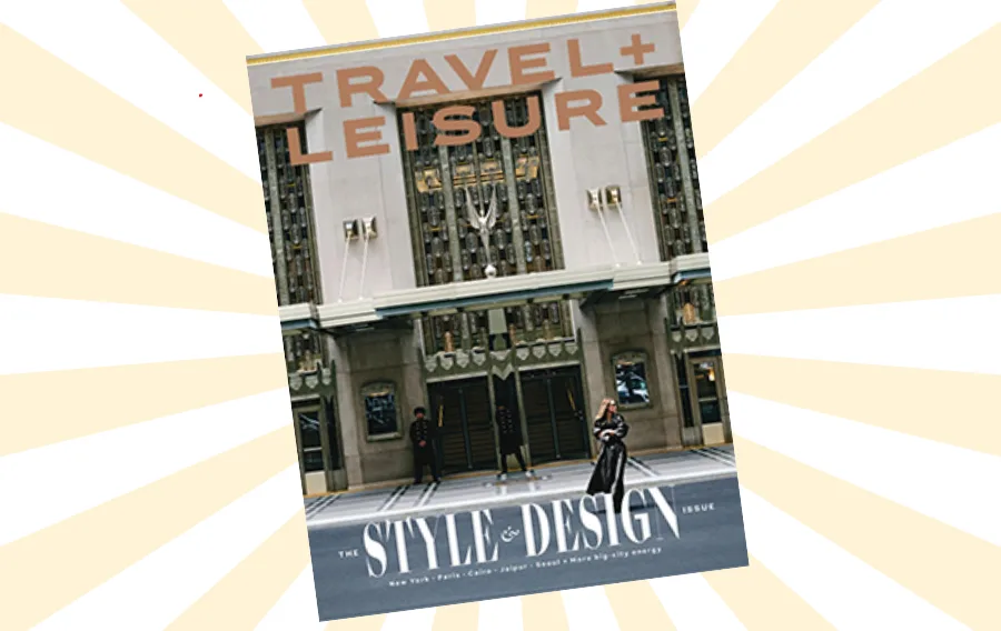 Travel + Leisure magazine cover, style and design issue.