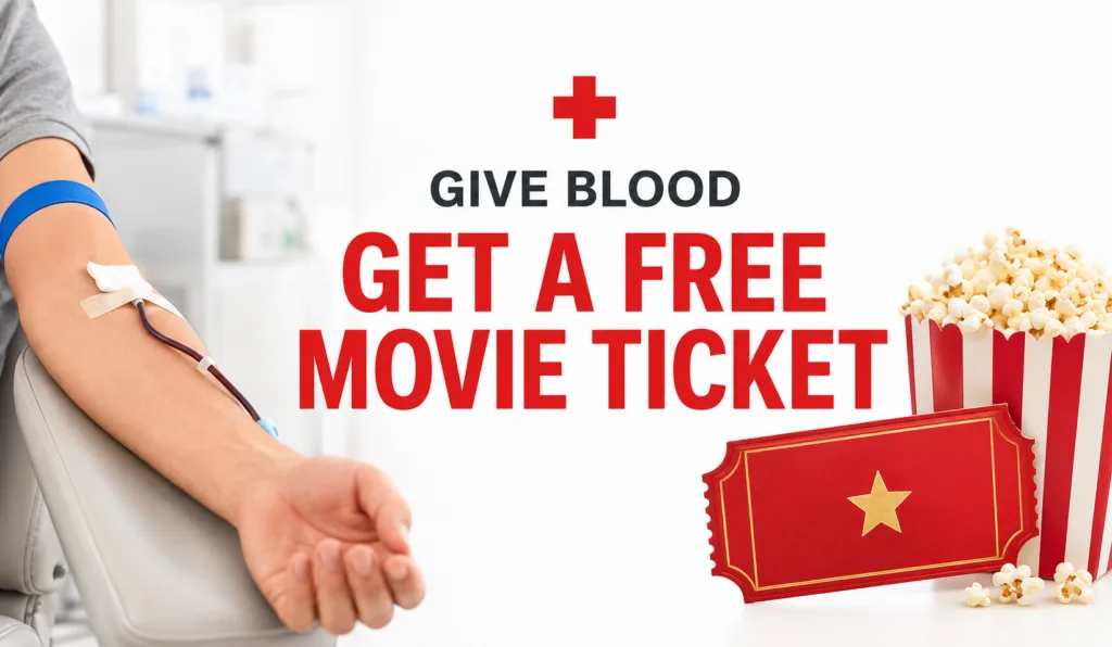 red cross free movie ticket promo 2026