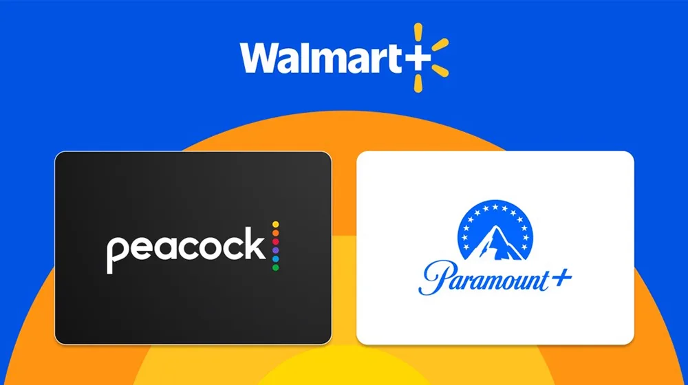 Walmart Plus offers Peacock and Paramount+ streaming services.