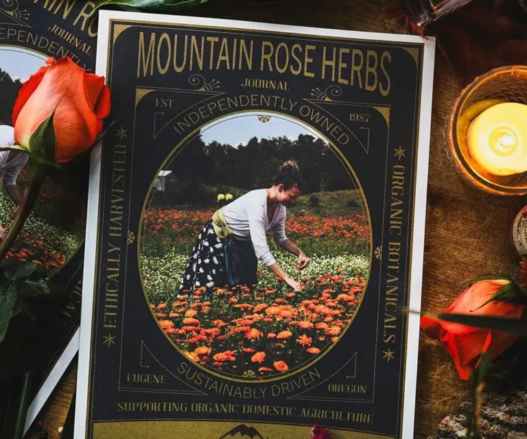 Magazine cover with herbs and candles.