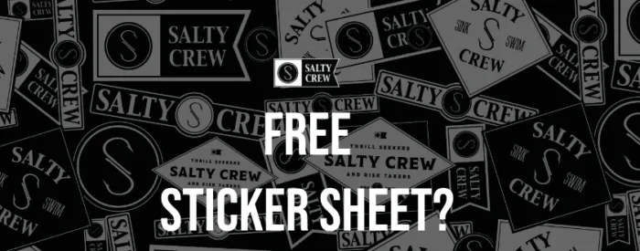 Salty Crew free sticker sheet offer.