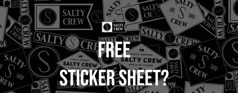 Salty Crew free sticker sheet offer.