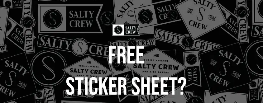 Salty Crew free sticker sheet offer.