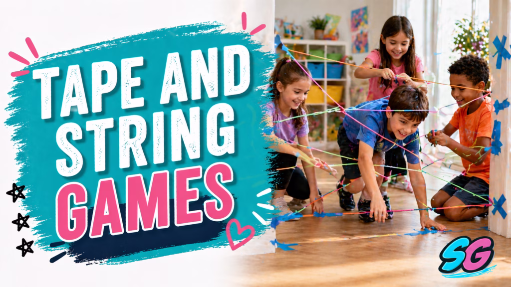 free tape and string games for kids
