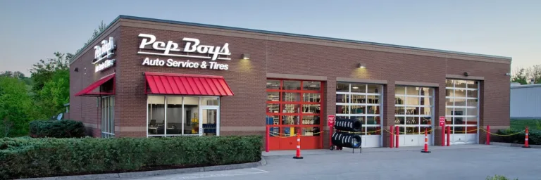 Auto service center with garage and parking lot