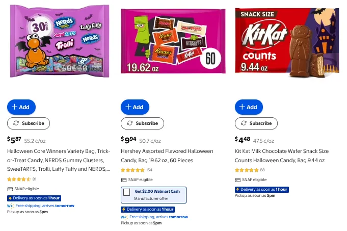 Halloween candy variety packs for sale.