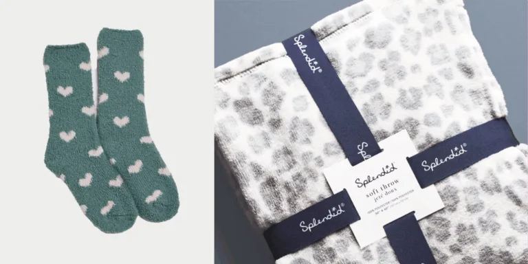 Cozy socks and soft throw blanket bundle