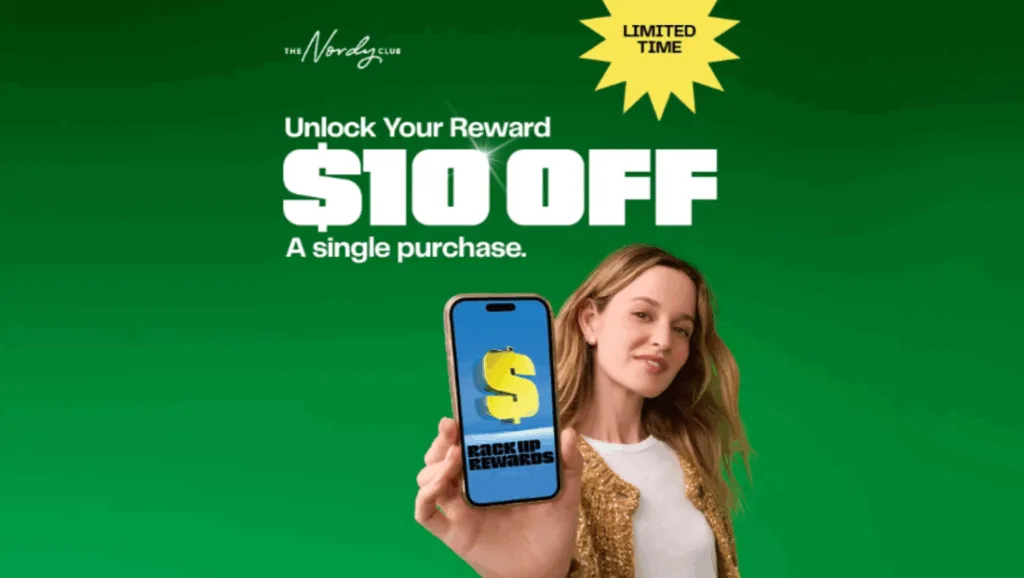 Nordy Club $10 off single purchase offer.