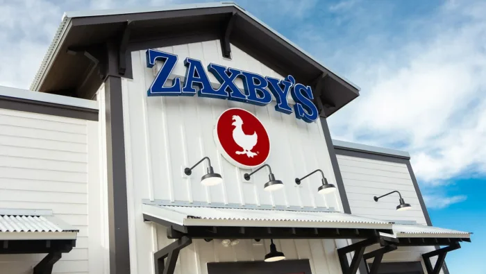 Zaxby's restaurant sign and building exterior.