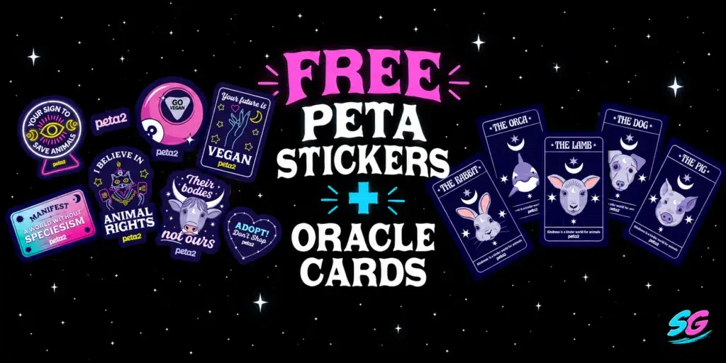 free peta stickers and oracle cards