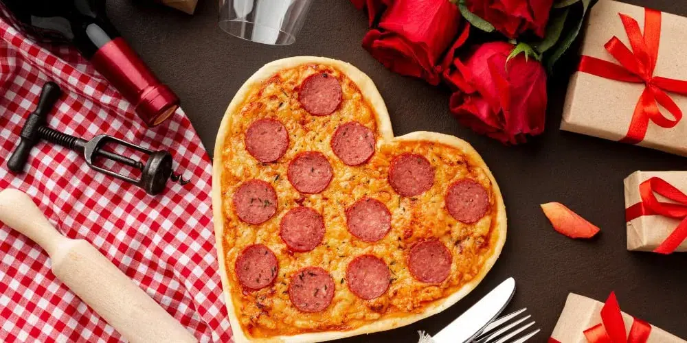 valentines day freebies pizza heart