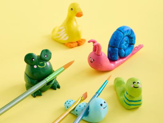 clay pencil & paintbrush pals event michaels