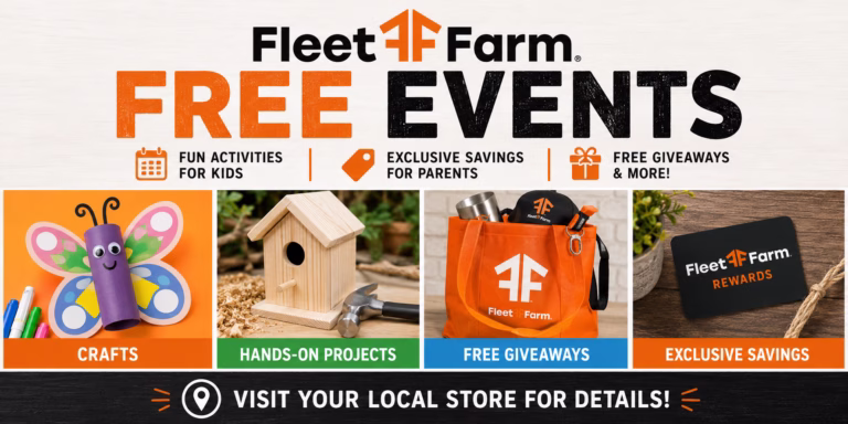 free fleet farm events 2026