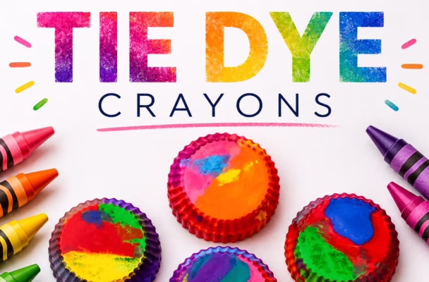 tie dye crayons activity for kids