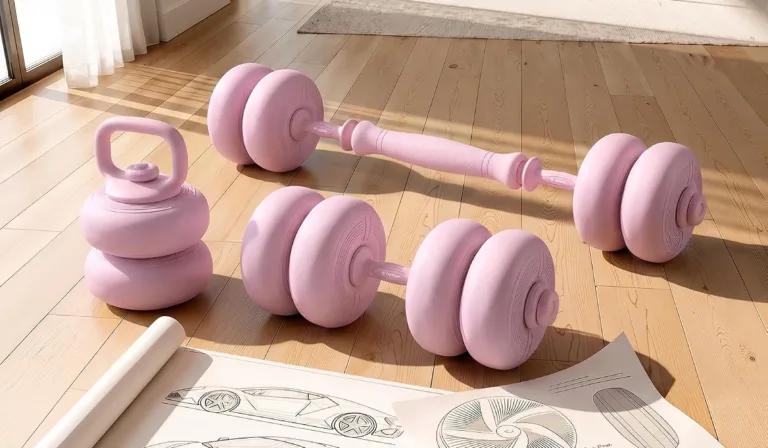 pink dumbbell set