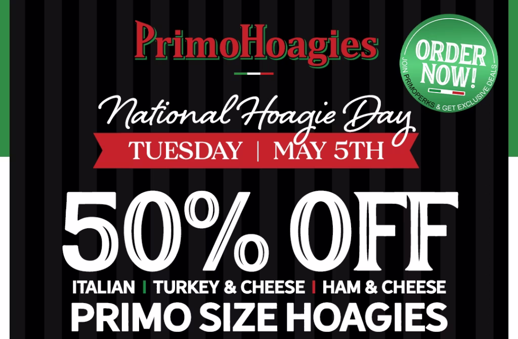 primohoagies national hoagie 50 off