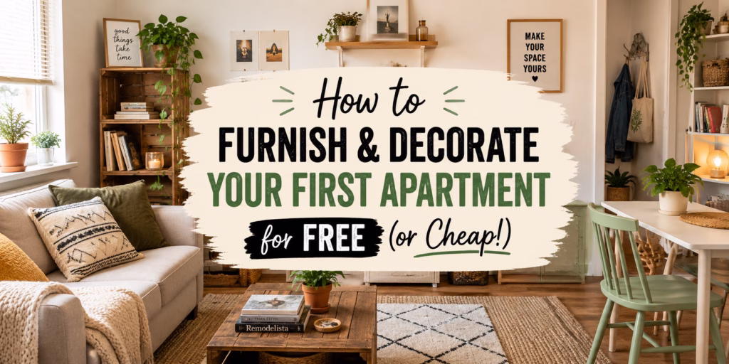 how to furnish & decorate your first apartment for free cheap