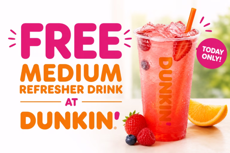 free refresher at dunkin