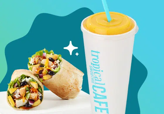 free tropical smoothie with purchase