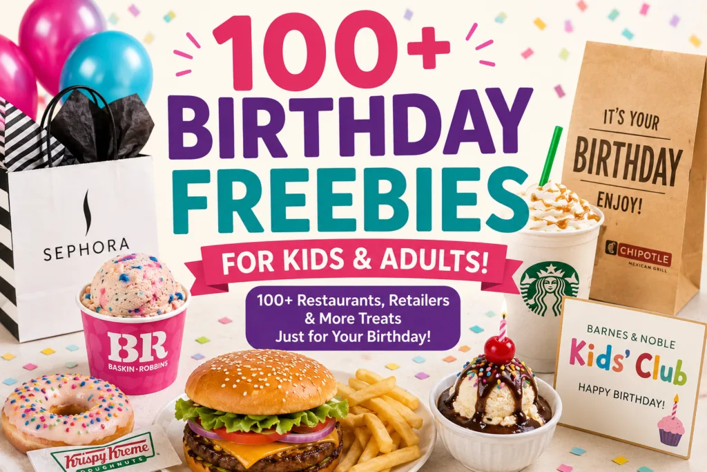 birthday freebies for adults and kids