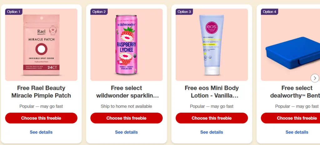 target circle freebies aug 26