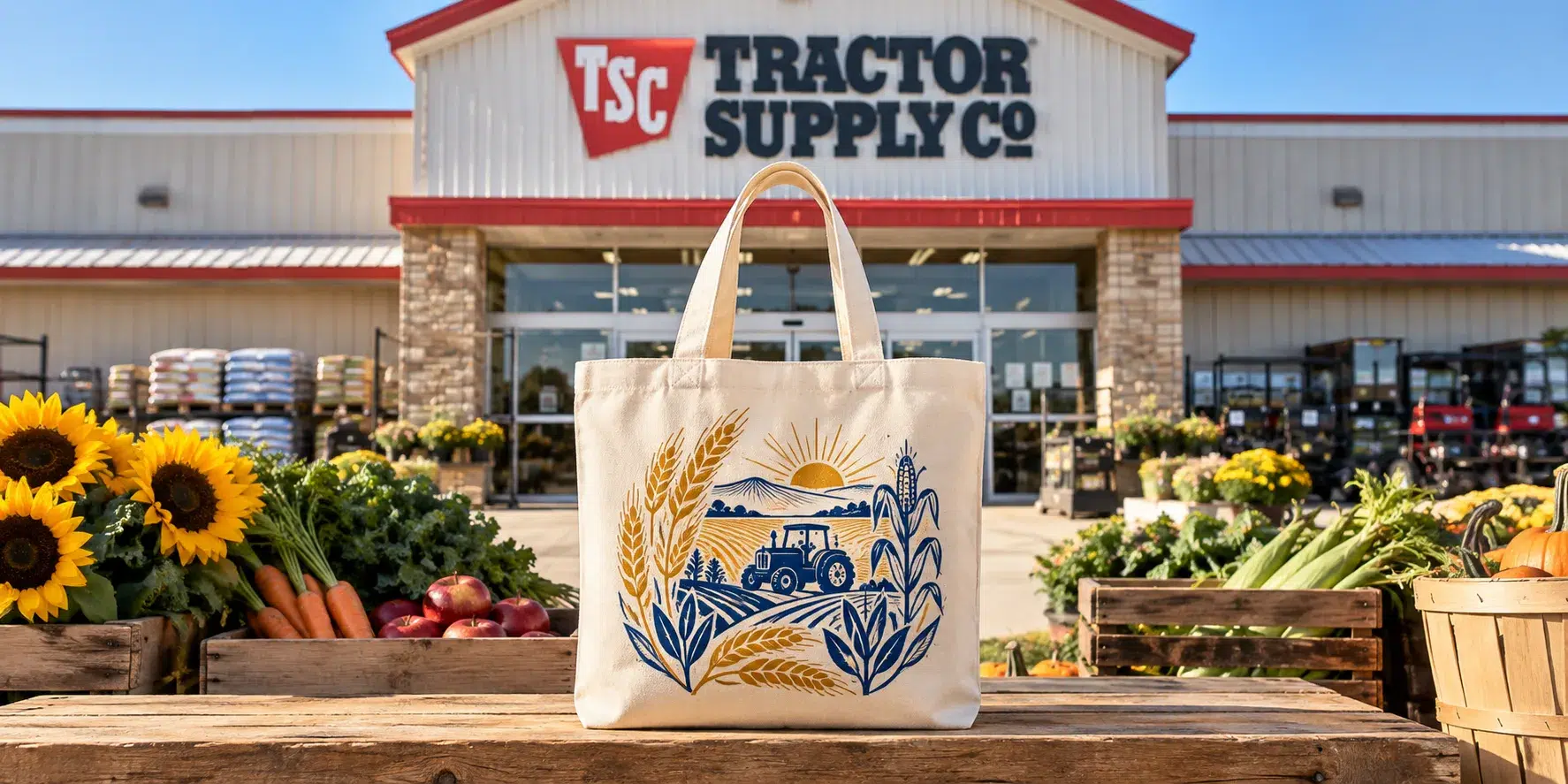 farmers market tote at tractor supply
