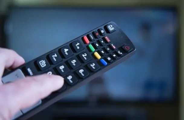 remote in front of tv