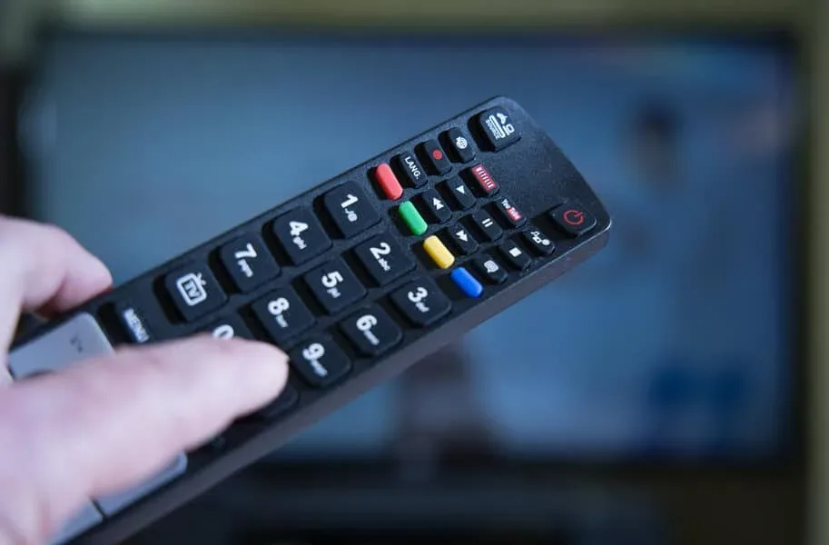 remote in front of tv