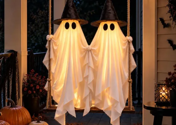 Halloween Swinging Ghost Outdoor Decor e1793109402314