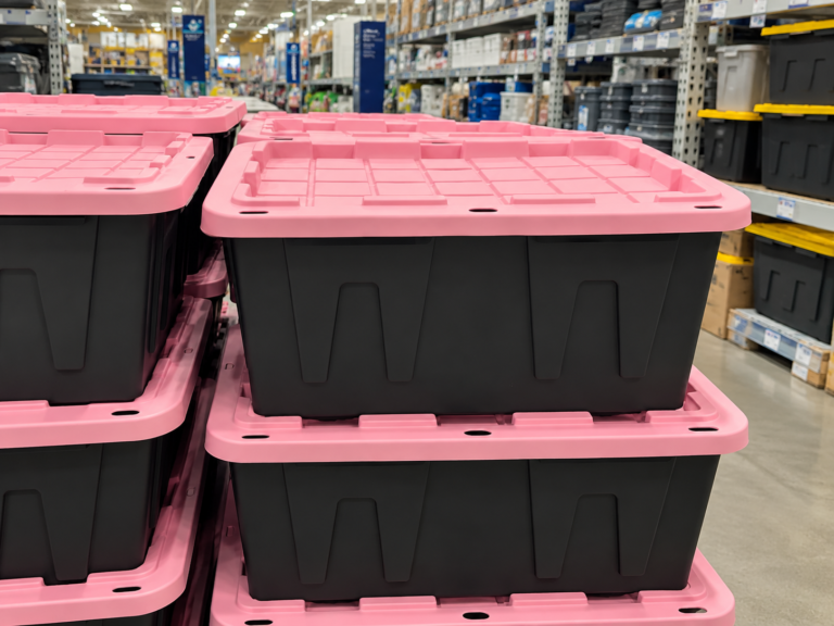 Pink Lidded Storage Totes at Lowes