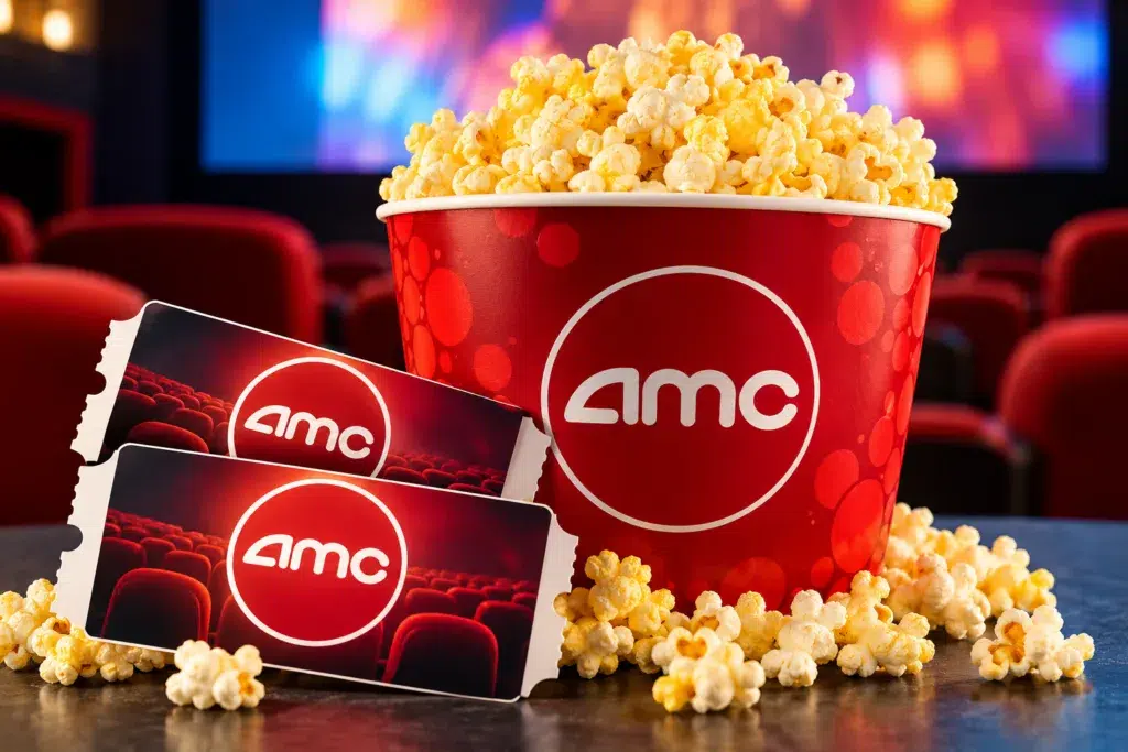 amc popcorn and movie tickets