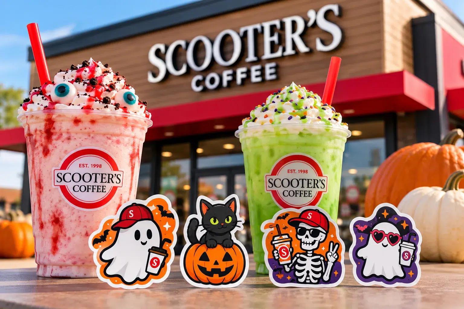 halloween drinks at scooter’s coffee