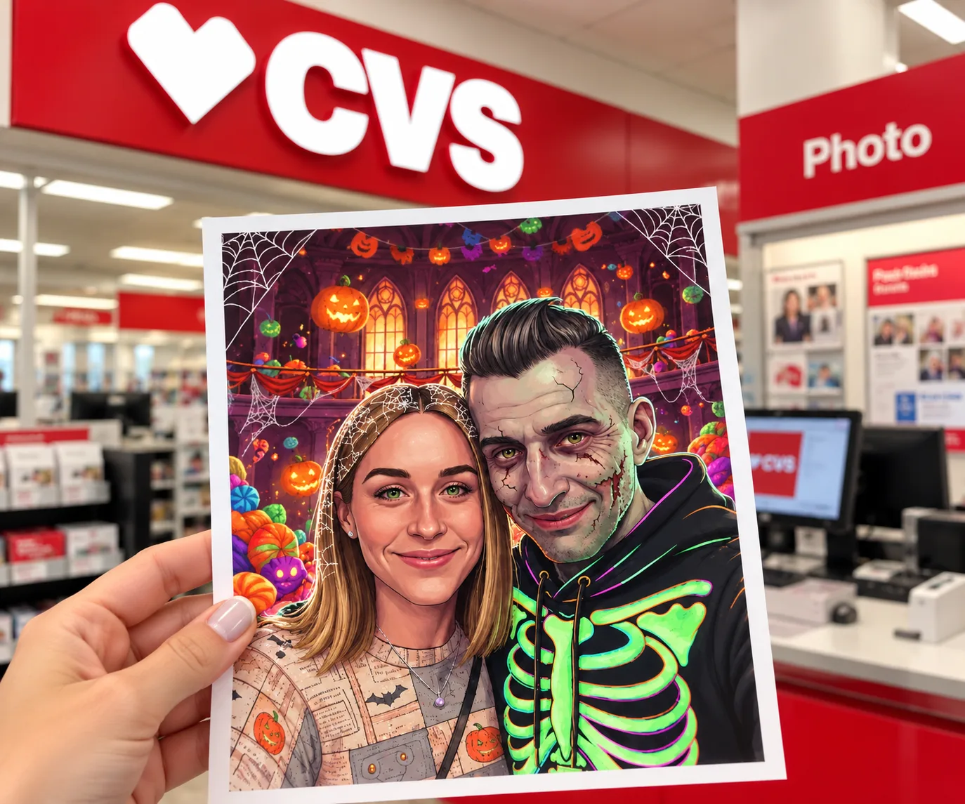 Halloween Couple Photo at CVS Halloween Couple Photo at CVS