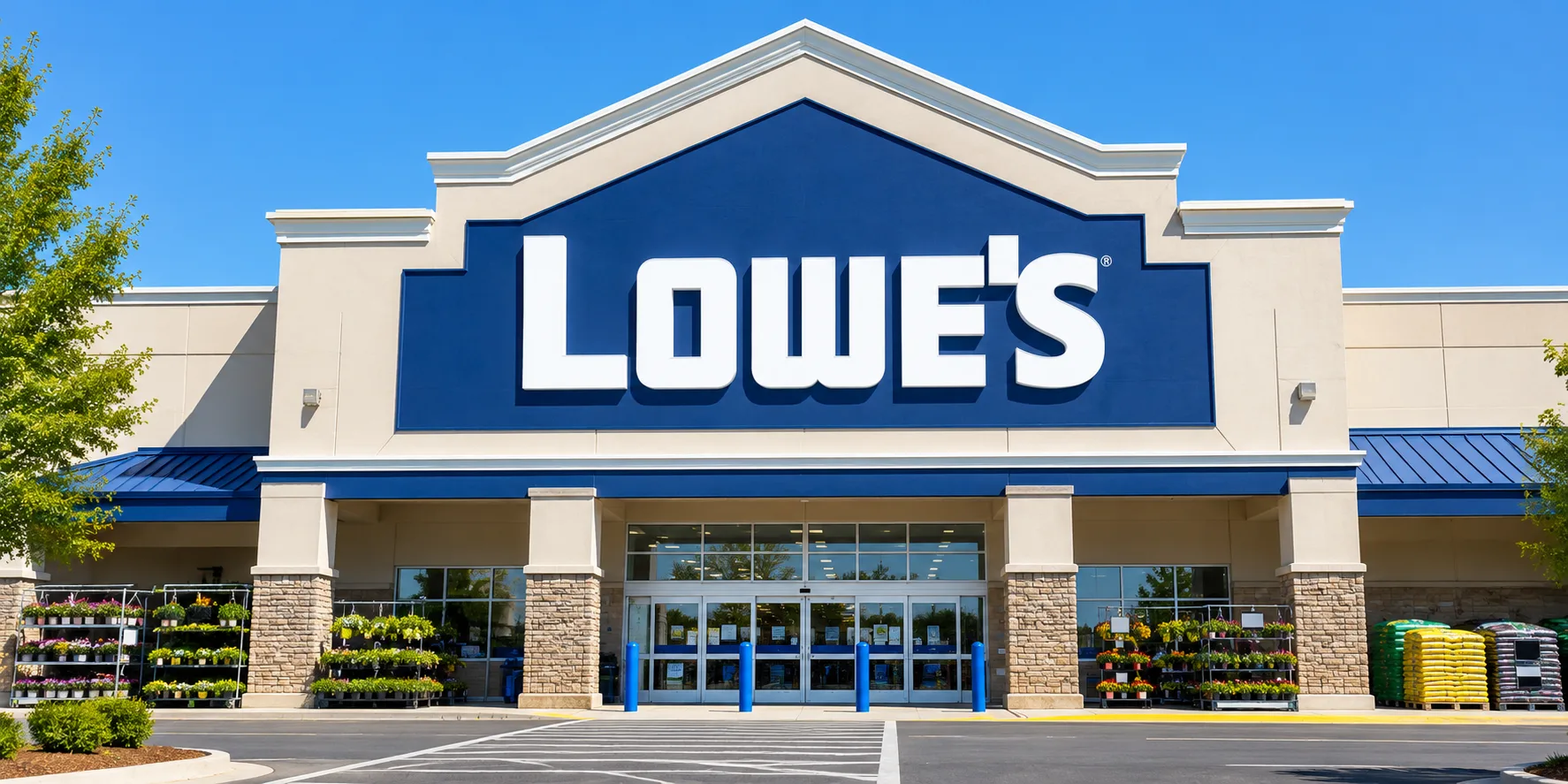 lowe’s storefront under blue skies